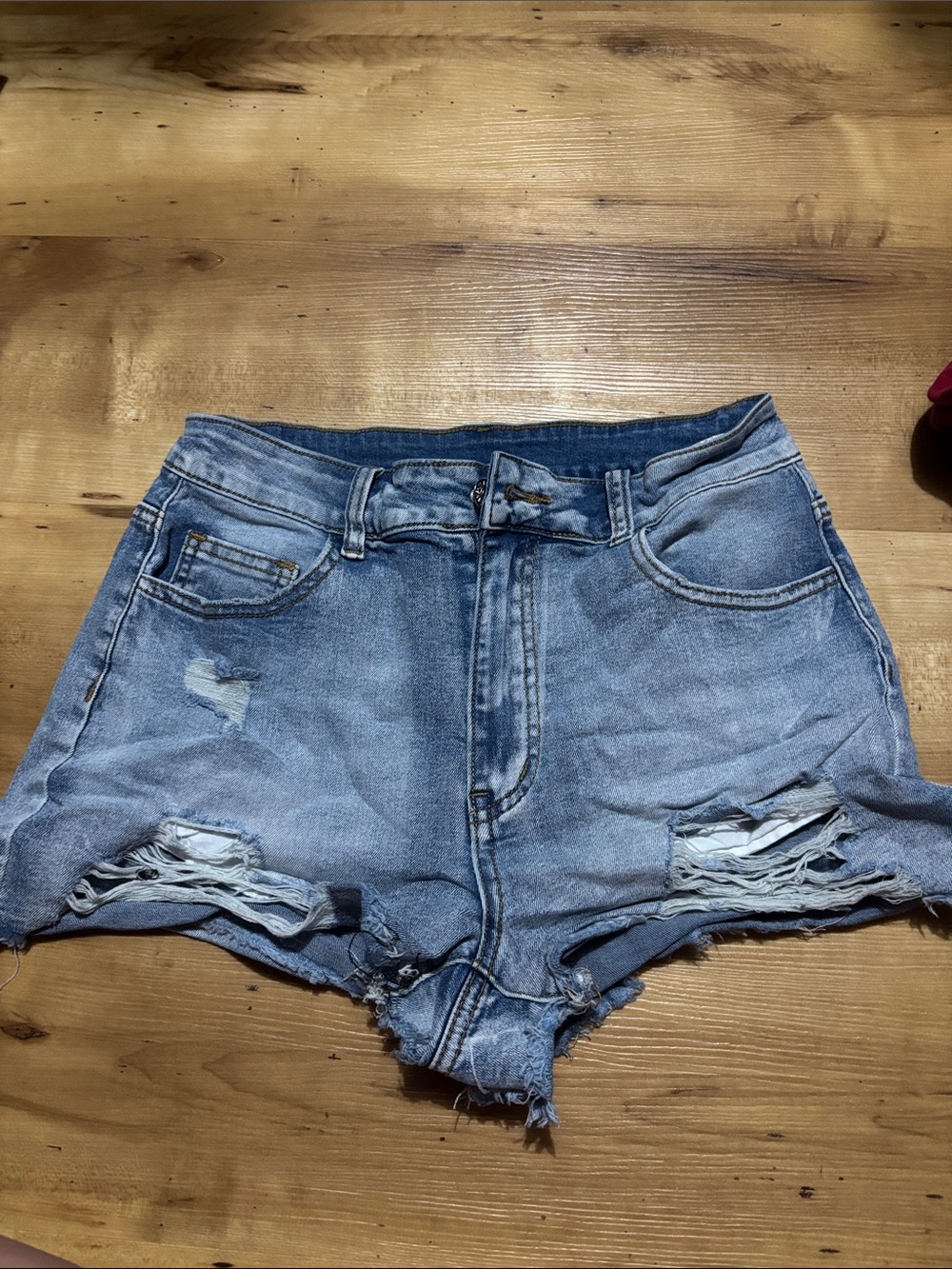 Source Unknown Light Blue Distressed Women's Jean Shorts